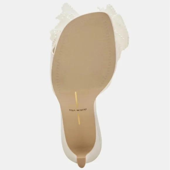 🔹️Dolce Vita 🔹️Narita Pearl Off White Satin Heels - Picture 11 of 11
